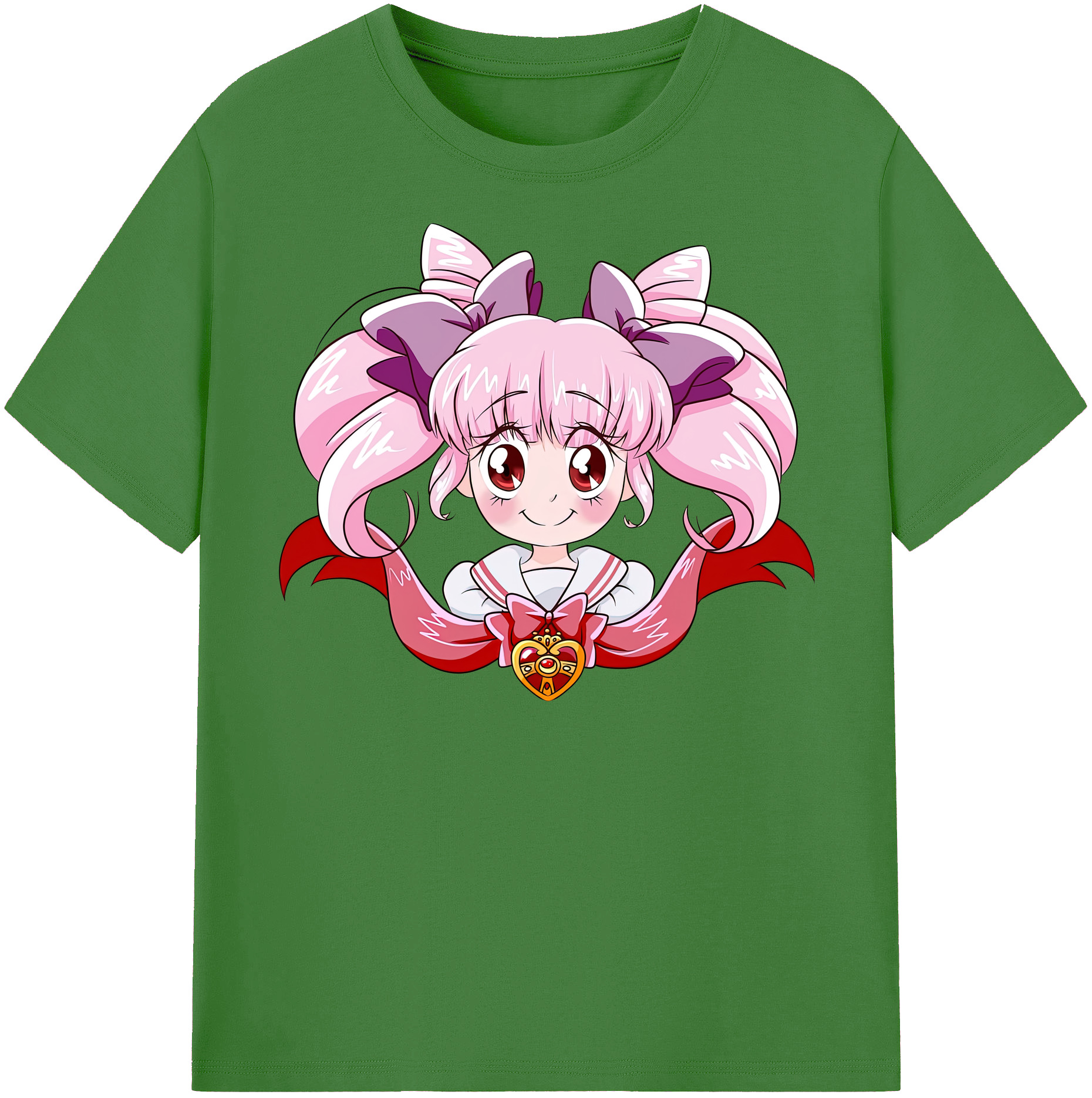 （画像用） 美少女戦士セーラームーン ちびうさ Sailor Moon Chibiusa Tsukino Usagi Small Lady Serenity レディースカジュアルプリントTシャツ（綿100％）
